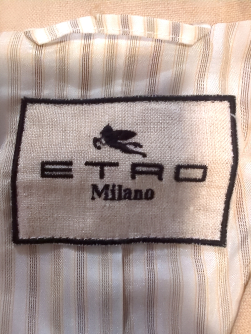 Etro Milano Embroidered Linen Blazer Beige Peplum Jacket IT 46 US 10 - Picture 7 of 10